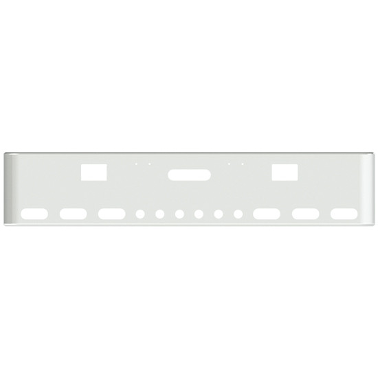 18 Inch Chrome Rolled End American Eagle Bumper With Holes For Mounting, Hooks, Tow, 6 Oval And 6 - 2 Inch Round Lights For Freightliner Classic 2000-2002