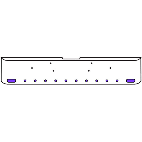 18 Inch 7-Gauge Chrome Plated Steel Texas Square Bumper Kit With Amber And Purple/Clear Lens With Bezels And Visors For Freightliner Classic 2002-2007