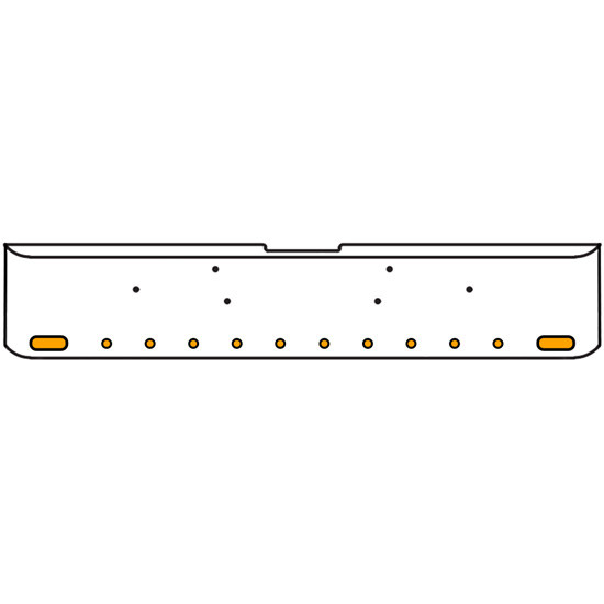 18 Inch 7-Gauge Chrome Plated Steel Texas Square Bumper Kit With Amber/Amber Lens With Bezels And Visors For Freightliner Classic 2002-2007