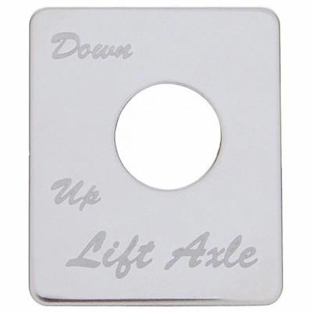 Stainless Steel Switch Plate- Lift Axle- Down/Up For Peterbilt