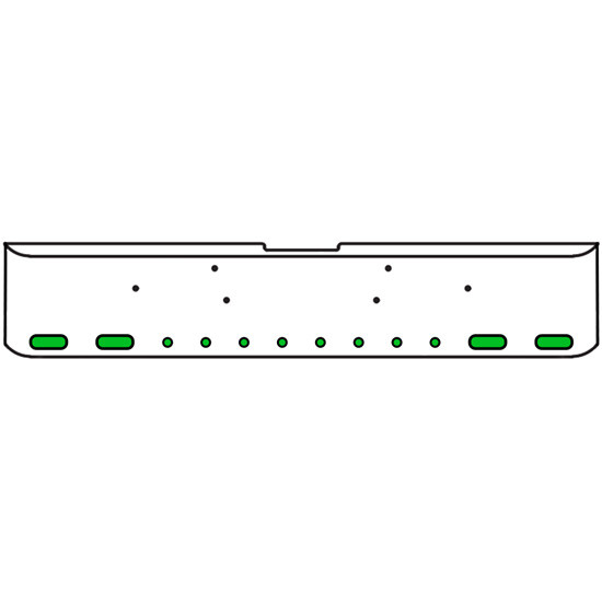 18 Inch 7-Gauge Chrome Plated Steel Texas Square Bumper Kit With Amber And Green/Clear Lens With Bezels For Freightliner Classic 2002-2007