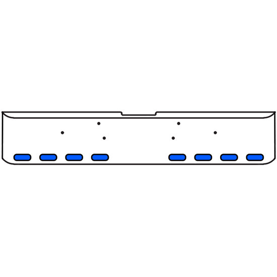 18 Inch 7-Gauge Chrome Plated Steel Texas Square Bumper Kit With Amber To Blue Aux Lights With Bezels And Visors For Freightliner Classic 2002-2007