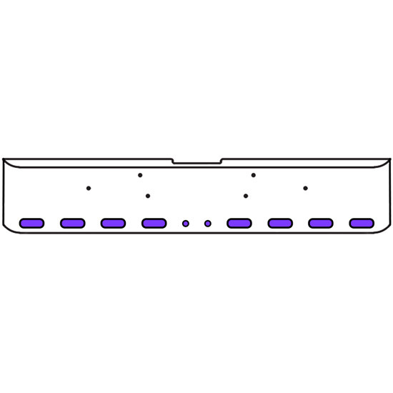 18 Inch 7-Gauge Chrome Plated Steel Texas Square Bumper Kit With Amber And Purple/Clear Lens With Bezels And Visors For Freightliner Classic 2002-2007