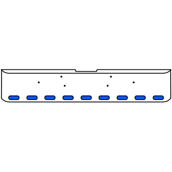 18 Inch 7-Gauge Chrome Plated Steel Texas Square Bumper Kit With Amber To Blue Aux Lights With Bezels And Visors For Freightliner Classic 2002-2007