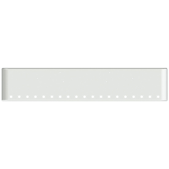 18 Inch Chrome Steel Texas Square Rolled End Bumper With Mounting Holes Only 19 M3 Or P3 Light Holes For Freightliner Fld Classic, 1200 Series 2002-2007