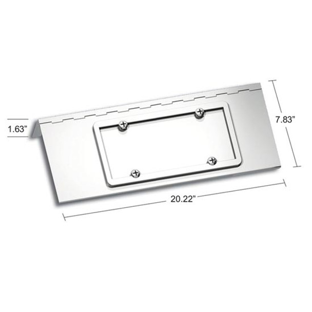 Stainless Steel Single License Plate W/ Swing Plate For Peterbilt 388 & 389