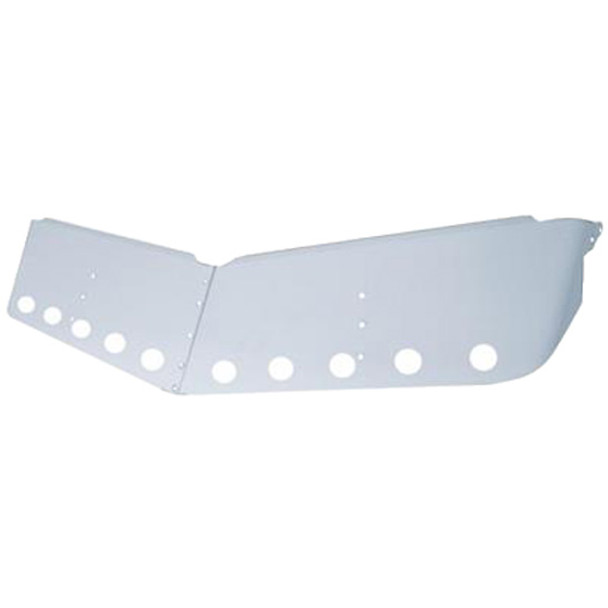 13 Inch Stainless Steel Low Roof Drop Sunvisor W/ Eight 2 Inch Light Cutouts For  Peterbilt Flat Top 378, 379, 386, 388, 389