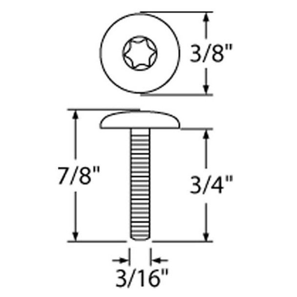 Chrome OEM Style Dash Screws For Peterbilt