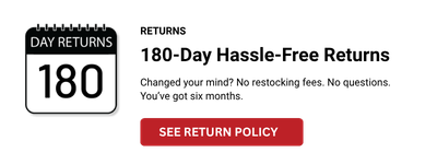 Elite Truck Accessories 180-day hassle-free returns with no restocking fees and easy returns within six months