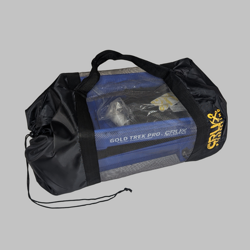 gold trek pro generation 5 backpack highbanker deep blue packed in custom tote bag