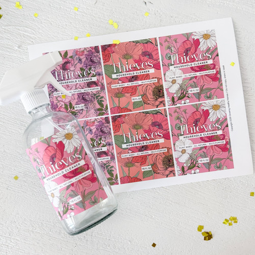 FREE Spring Floral Thieves Cleaner Labels