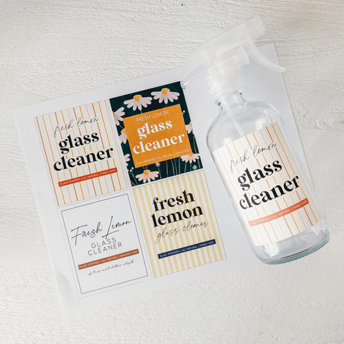 Fresh Lemon Glass Cleaner Labels (Printable)