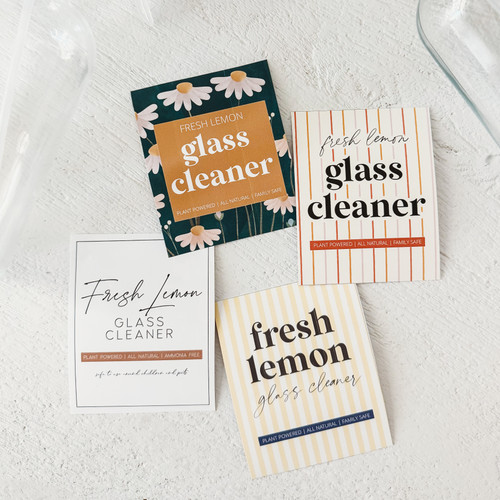 Fresh Lemon Glass Cleaner Printed Label