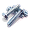 High Tensile Set Screw Gr 8.8 Zinc Plated DIN 933 M6 x 100mm, group of zinc plated set screws overlapping at different angles