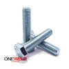 High Tensile Set Screw Gr 8.8 Zinc Plated DIN 933 M20 x 140mm, three zinc plated set screws arranged in a crossed stack