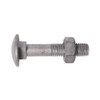 hot dip galvanised grade 4.6 steel carriage bolt M10 x 70mm with domed head and square neck and matching hexagon nut