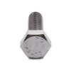 Hexagon Head set screw DIN 933 Stainless Steel A2 M6 x 35mm, end-on view of the hexagon head with the threaded shaft behind