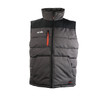 Scruffs Worker Bodywarmer Graphite front view featuring orange zipped chest pocket and high collar