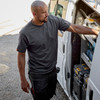 Scruffs Worker T-Shirt Graphite worn on job site showing crew neck fit and durable cotton