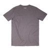 Scruffs Graphite Grey Worker Pocket T-Shirt flat back view showing small white logo printed on upper collar