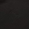 Close-up detail of embroidered black Scruffs logo on chest of Fintry sweatshirt