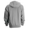 Scruffs Worker Hoodie grey rear view showing hood, raglan sleeve construction and ribbed waistband