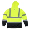 Scruffs High Visibility Hoodie yellow and black rear view showing reflective tape and Scruffs branding