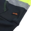 Scruffs High Visibility Hoodie close-up showing reflective tape, contrast black fabric and Scruffs logo