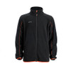 Scruffs Harbour Microfibre black front view with full zip, high collar and orange contrast trim
