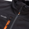 Scruffs Abratect Fleece close-up showing high collar, front zip and Scruffs chest branding