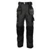 Scruffs Pro Flex Holster Trousers black front view with holster and cargo pockets