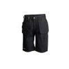 Scruffs Trade Flex Holster Shorts in black with detachable-style work pockets and utility storage, front view