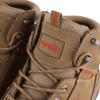 Scruffs Switchback 3 Safety Boot Stone Ã¢â‚¬â€œ close-up of padded tongue and Scruffs branding