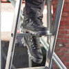 Scruffs Rugged Safety Boots ÃƒÂ¢Ã¢â€šÂ¬Ã¢â‚¬Å“ black safety boots worn while standing on a ladder