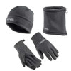 Scruffs Pro Winter Essentials Pack with black beanie, fleece neck warmer and work gloves on a white background