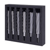 HMT CarbideMax 110XL TCT Broach Cutter – set of metal annular cutters displayed in a black tray