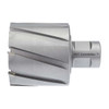 HMT CarbideMax 55XL TCT Magnet Broach Cutter – silver annular cutter with fluted cutting edges on white background