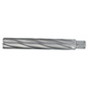 HMT CarbideMax 150 TCT Superlong Broach Cutter – silver annular cutter with fluted cutting edges on white background