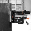 HMT Cordless V36-18 Pipe Base Magnet Drill - 2 x 9.0AH Kit (Stakit) – magnetic drill mounted sideways on vertical steel