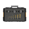 Open carrying case displaying clutched impact wrench adaptor set