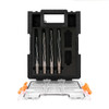 Heavy-duty reamer set arranged in open plastic case