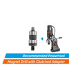 HMT VersaDrive Spiral Flute ImpactaTap - Imperial – diagram of a magnetic drill and chuck adaptor for a tap