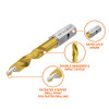 Diagram showing TurboTip imperial drill bit tip and shank design features