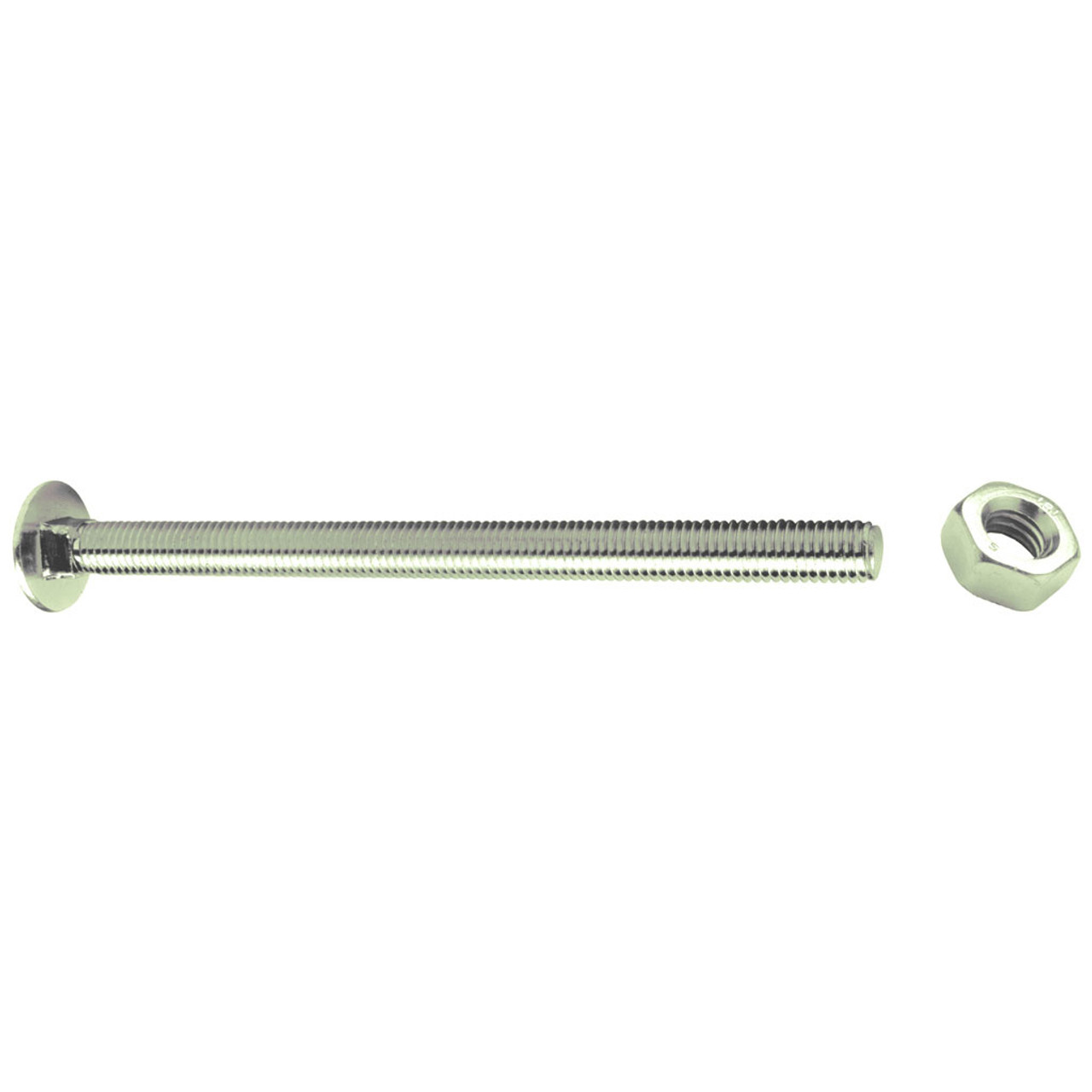 M6 x 65mm Carriage Bolt c/w Full Nut DIN 603 / 555 Gr 4.8 BZP
