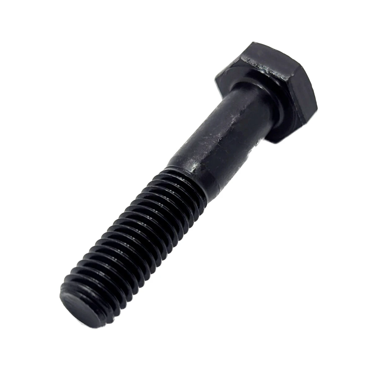 High Tensile Set Bolt Grade 10 9 DIN 931 self-colour M14 x 130mm diagonal view showing the black finish, plain shank and threaded end