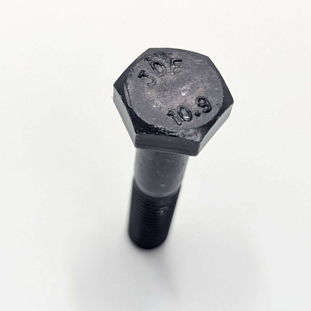 M24 x 150mm Grade 10.9 Self Colour Set Bolt Hex Bolt head view showing 10.9 grade marking