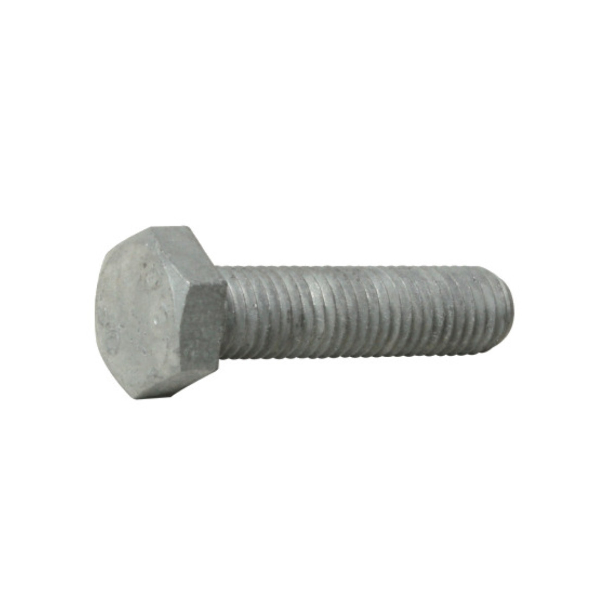 High Tensile Set Screw Gr 8.8 DIN 933 galvanised M24 x 140mm, single galvanised set screw in side profile showing the hexagon head and full-length thread