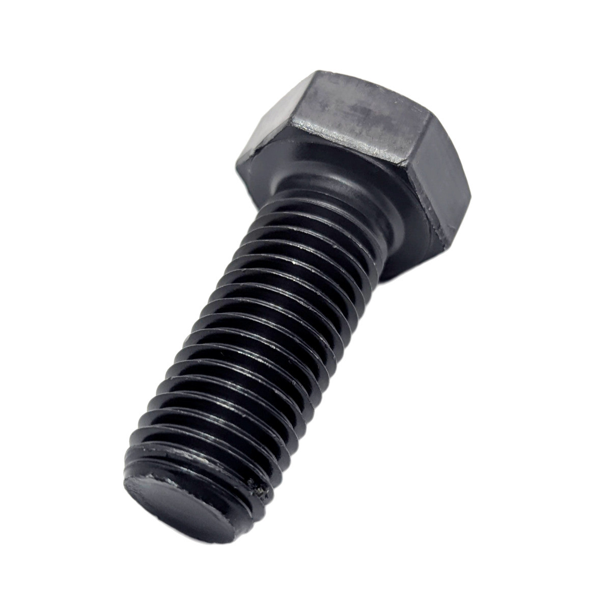 High Tensile Set Grade 10.9 DIN 933 self-colour M24 x 80mm, close-up angled view showing the black finish, hexagon head and full-length thread