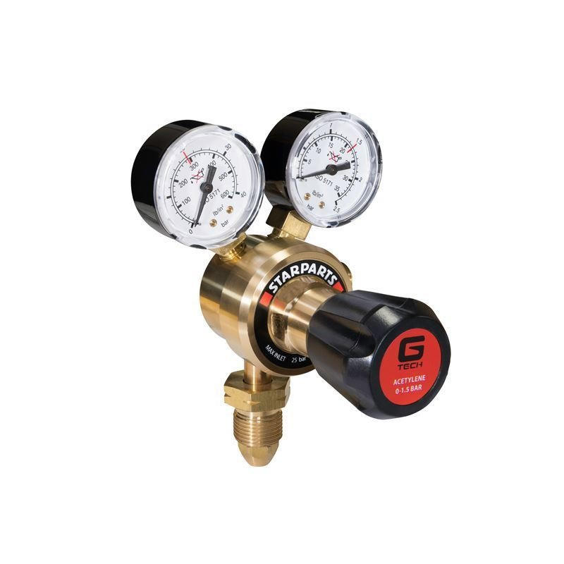 Single Stage 2 Gauge Acetylene Regulator 25 Bar from Oneweld Supplies.
