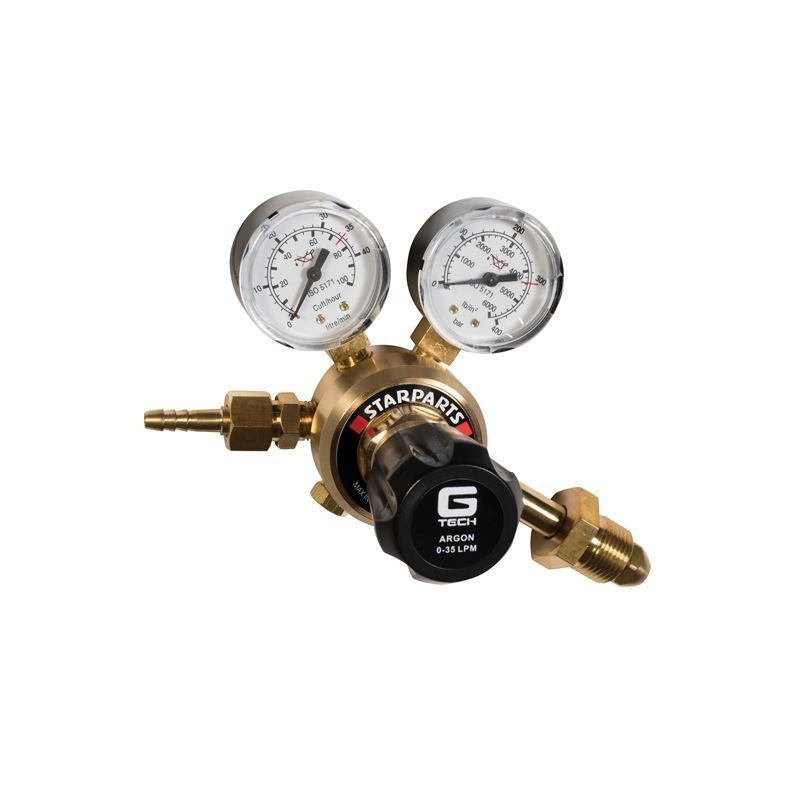 G-Tech Argon Regulator Single Stage 2 Gauge side entry welding gas regulator